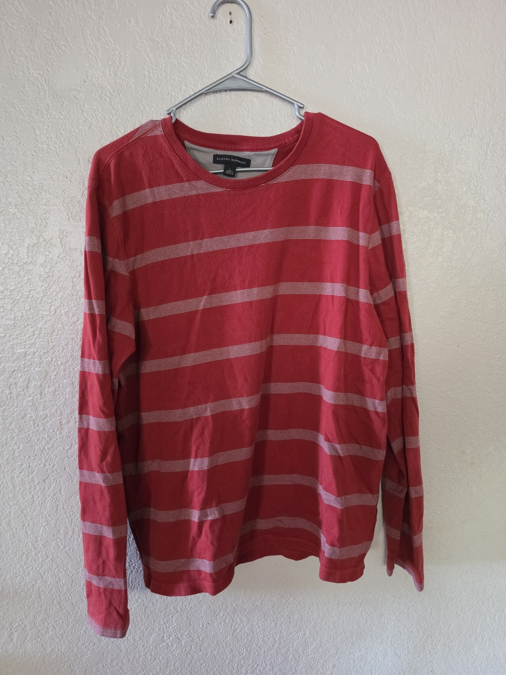 Men's Red Striped Long-Sleeve Shirt